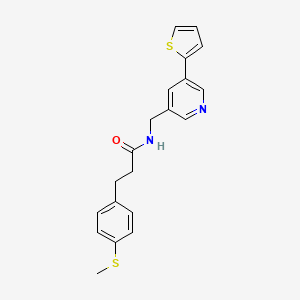 molecular formula C20H20N2OS2 B2398432 3-(4-(methylthio)phenyl)-N-((5-(thiophen-2-yl)pyridin-3-yl)methyl)propanamide CAS No. 2034595-76-9