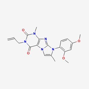 molecular formula C20H21N5O4 B2398437 3-allyl-8-(2,4-dimethoxyphenyl)-1,7-dimethyl-1H-imidazo[2,1-f]purine-2,4(3H,8H)-dione CAS No. 896318-80-2