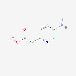 Lithium(1+) ion 2-(5-aminopyridin-2-yl)propanoate