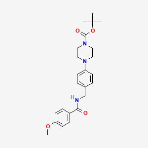 molecular formula C24H31N3O4 B2398445 tert-butyl 4-(4-{[(4-methoxybenzoyl)amino]methyl}phenyl)tetrahydro-1(2H)-pyrazinecarboxylate CAS No. 866040-09-7
