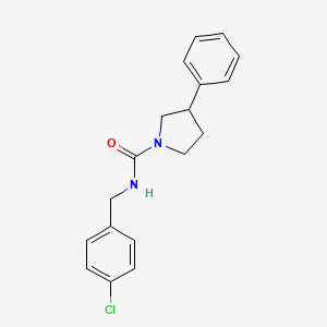 molecular formula C18H19ClN2O B2398446 N-(4-chlorobenzyl)-3-phenylpyrrolidine-1-carboxamide CAS No. 1209861-60-8