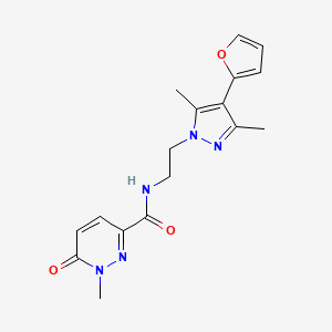 N-(2-(4-(furan-2-yl)-3,5-dimethyl-1H-pyrazol-1-yl)ethyl)-1-methyl-6-oxo-1,6-dihydropyridazine-3-carboxamide