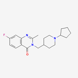 molecular formula C20H26FN3O B2398462 3-[(1-Cyclopentylpiperidin-4-yl)methyl]-7-fluoro-2-methylquinazolin-4-one CAS No. 2415630-71-4