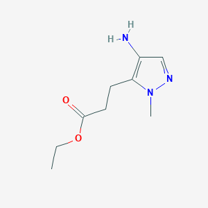 molecular formula C9H15N3O2 B2398465 Ethyl 3-(4-amino-2-methylpyrazol-3-yl)propanoate CAS No. 2248378-19-8