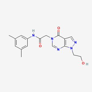 molecular formula C17H19N5O3 B2398469 N-(3,5-dimethylphenyl)-2-[1-(2-hydroxyethyl)-4-oxopyrazolo[3,4-d]pyrimidin-5-yl]acetamide CAS No. 899971-33-6