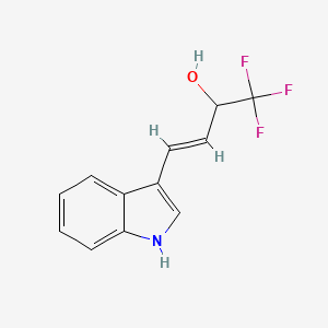 molecular formula C12H10F3NO B2398470 (E)-1,1,1-trifluoro-4-(1H-indol-3-yl)-3-buten-2-ol CAS No. 478040-85-6