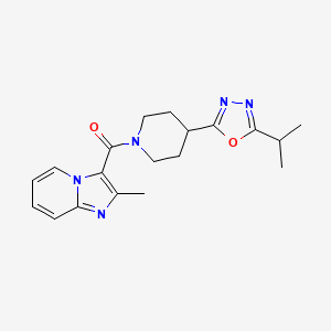 molecular formula C19H23N5O2 B2398472 (4-(5-异丙基-1,3,4-噁二唑-2-基)哌啶-1-基)(2-甲基咪唑并[1,2-a]吡啶-3-基)甲酮 CAS No. 1209691-25-7