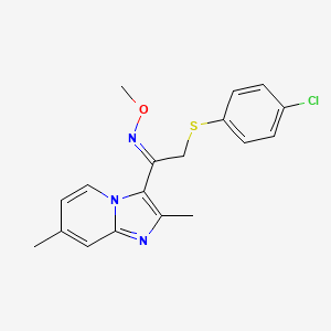 (Z)-{2-[(4-chlorophenyl)sulfanyl]-1-{2,7-dimethylimidazo[1,2-a]pyridin-3-yl}ethylidene}(methoxy)amine