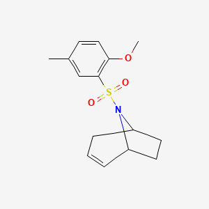 molecular formula C15H19NO3S B2398474 (1R,5S)-8-((2-methoxy-5-methylphenyl)sulfonyl)-8-azabicyclo[3.2.1]oct-2-ene CAS No. 1797286-87-3