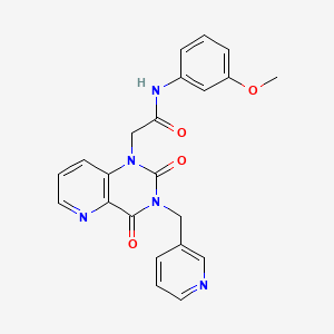 molecular formula C22H19N5O4 B2398475 2-(2,4-二氧代-3-(吡啶-3-基甲基)-3,4-二氢吡啶并[3,2-d]嘧啶-1(2H)-基)-N-(3-甲氧苯基)乙酰胺 CAS No. 941901-89-9