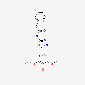 molecular formula C24H29N3O5 B2398476 2-(3,4-dimethylphenyl)-N-[5-(3,4,5-triethoxyphenyl)-1,3,4-oxadiazol-2-yl]acetamide CAS No. 921559-83-3