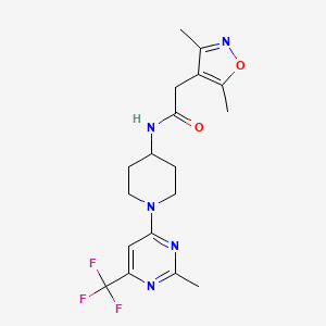 2-(3,5-dimethylisoxazol-4-yl)-N-(1-(2-methyl-6-(trifluoromethyl)pyrimidin-4-yl)piperidin-4-yl)acetamide