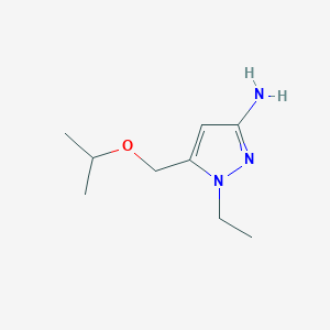 molecular formula C9H17N3O B2398482 1-ethyl-5-(isopropoxymethyl)-1H-pyrazol-3-amine CAS No. 1856068-81-9