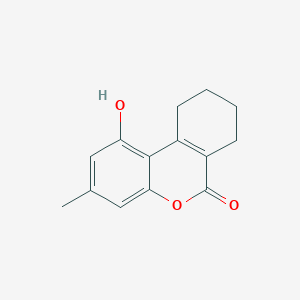 molecular formula C14H14O3 B2398483 1-hydroxy-3-methyl-7,8,9,10-tetrahydro-6H-benzo[c]chromen-6-one CAS No. 19815-03-3