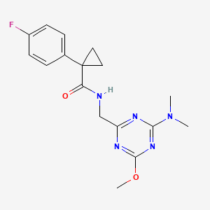 N-((4-(dimethylamino)-6-methoxy-1,3,5-triazin-2-yl)methyl)-1-(4-fluorophenyl)cyclopropanecarboxamide
