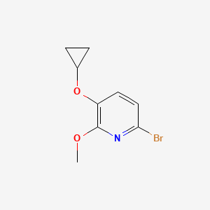 molecular formula C9H10BrNO2 B2398490 6-Bromo-3-cyclopropoxy-2-methoxypyridine CAS No. 1243344-95-7