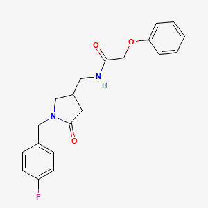 molecular formula C20H21FN2O3 B2398492 N-((1-(4-fluorobenzyl)-5-oxopyrrolidin-3-yl)methyl)-2-phenoxyacetamide CAS No. 954654-34-3