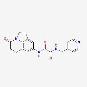 molecular formula C19H18N4O3 B2398501 N1-(4-oxo-2,4,5,6-tetrahydro-1H-pyrrolo[3,2,1-ij]quinolin-8-yl)-N2-(pyridin-4-ylmethyl)oxalamide CAS No. 898435-59-1