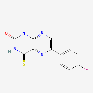 molecular formula C13H9FN4OS B2398505 6-(4-Fluorophenyl)-1-methyl-4-sulfanylidenepteridin-2-one CAS No. 897614-70-9