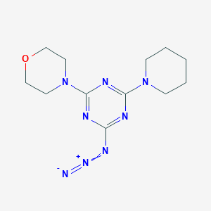 molecular formula C12H18N8O B2398507 2-Azido-4-(morpholin-4-yl)-6-(piperidin-1-yl)-1,3,5-triazine CAS No. 497152-12-2