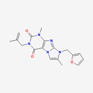molecular formula C18H19N5O3 B2398510 8-(furan-2-ylmethyl)-1,7-dimethyl-3-(2-methylallyl)-1H-imidazo[2,1-f]purine-2,4(3H,8H)-dione CAS No. 896850-74-1