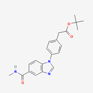 molecular formula C21H23N3O3 B2398511 Tert-butyl 2-[4-[5-(methylcarbamoyl)benzimidazol-1-yl]phenyl]acetate CAS No. 2361146-30-5