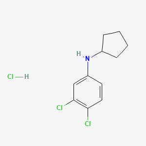 molecular formula C11H14Cl3N B2398514 3,4-dichloro-N-cyclopentylaniline hydrochloride CAS No. 2059975-62-9
