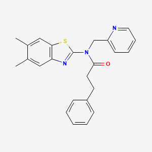 N-(5,6-dimethylbenzo[d]thiazol-2-yl)-3-phenyl-N-(pyridin-2-ylmethyl)propanamide
