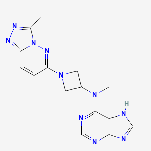 molecular formula C15H16N10 B2398518 N-methyl-N-(1-{3-methyl-[1,2,4]triazolo[4,3-b]pyridazin-6-yl}azetidin-3-yl)-9H-purin-6-amine CAS No. 2202253-47-0
