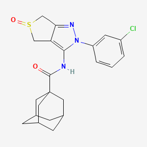 molecular formula C22H24ClN3O2S B2398520 N-[2-(3-chlorophenyl)-5-oxo-4,6-dihydrothieno[3,4-c]pyrazol-3-yl]adamantane-1-carboxamide CAS No. 1019099-95-6