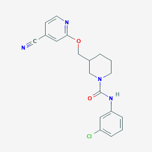 molecular formula C19H19ClN4O2 B2398524 N-(3-Chlorophenyl)-3-[(4-cyanopyridin-2-yl)oxymethyl]piperidine-1-carboxamide CAS No. 2380032-67-5