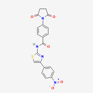 4-(2,5-dioxopyrrolidin-1-yl)-N-[4-(4-nitrophenyl)-1,3-thiazol-2-yl]benzamide
