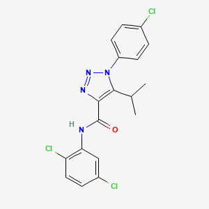 molecular formula C18H15Cl3N4O B2398538 1-(4-氯苯基)-N-(2,5-二氯苯基)-5-(丙烷-2-基)-1H-1,2,3-三唑-4-甲酰胺 CAS No. 940989-86-6