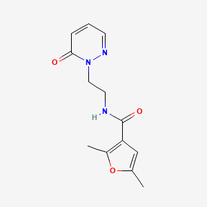 molecular formula C13H15N3O3 B2398545 2,5-dimethyl-N-(2-(6-oxopyridazin-1(6H)-yl)ethyl)furan-3-carboxamide CAS No. 1208546-46-6