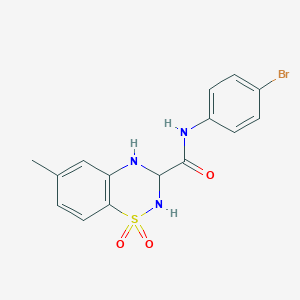 molecular formula C15H14BrN3O3S B2398549 N-(4-溴苯基)-6-甲基-3,4-二氢-2H-1,2,4-苯并噻二嗪-3-甲酰胺 1,1-二氧化物 CAS No. 941982-67-8