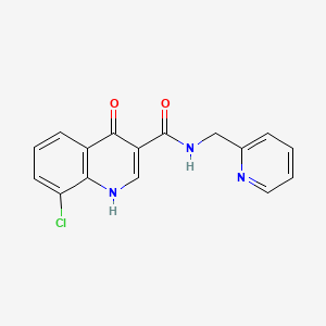 molecular formula C16H12ClN3O2 B2398550 8-chloro-4-hydroxy-N-(pyridin-2-ylmethyl)quinoline-3-carboxamide CAS No. 951955-64-9