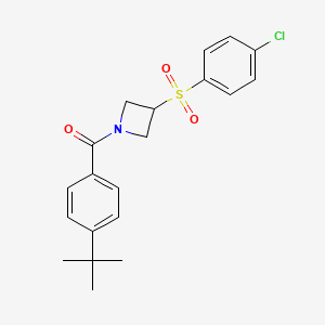 molecular formula C20H22ClNO3S B2398553 (4-(Tert-butyl)phenyl)(3-((4-chlorophenyl)sulfonyl)azetidin-1-yl)methanone CAS No. 1448031-32-0