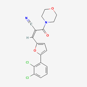molecular formula C18H14Cl2N2O3 B2398562 (Z)-3-(5-(2,3-二氯苯基)呋喃-2-基)-2-(吗啉-4-羰基)丙烯腈 CAS No. 332057-79-1