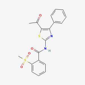 N-(5-acetyl-4-phenylthiazol-2-yl)-2-(methylsulfonyl)benzamide