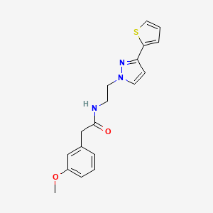2-(3-methoxyphenyl)-N-(2-(3-(thiophen-2-yl)-1H-pyrazol-1-yl)ethyl)acetamide
