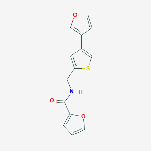 molecular formula C14H11NO3S B2398568 N-[[4-(Furan-3-yl)thiophen-2-yl]methyl]furan-2-carboxamide CAS No. 2379994-93-9