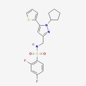 N-((1-cyclopentyl-5-(thiophen-2-yl)-1H-pyrazol-3-yl)methyl)-2,4-difluorobenzenesulfonamide