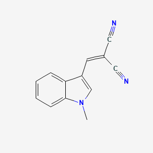 molecular formula C13H9N3 B2398570 2-[(1-methyl-1H-indol-3-yl)methylidene]propanedinitrile CAS No. 65037-75-4
