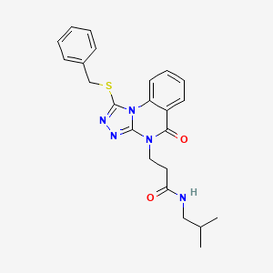 3-(1-(benzylthio)-5-oxo-[1,2,4]triazolo[4,3-a]quinazolin-4(5H)-yl)-N-isobutylpropanamide