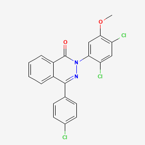 molecular formula C21H13Cl3N2O2 B2398578 4-(4-chlorophenyl)-2-(2,4-dichloro-5-methoxyphenyl)-1(2H)-phthalazinone CAS No. 400087-12-9