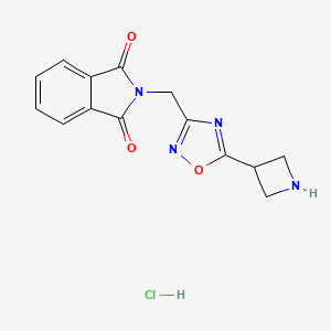 molecular formula C14H13ClN4O3 B2398581 盐酸2-((5-(氮杂环丁-3-基)-1,2,4-恶二唑-3-基)甲基)异吲哚啉-1,3-二酮 CAS No. 2034470-26-1