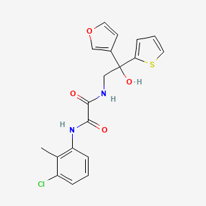molecular formula C19H17ClN2O4S B2398587 N1-(3-chloro-2-methylphenyl)-N2-(2-(furan-3-yl)-2-hydroxy-2-(thiophen-2-yl)ethyl)oxalamide CAS No. 2034337-09-0
