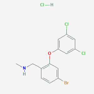 {[4-Bromo-2-(3,5-dichlorophenoxy)phenyl]methyl}(methyl)amine hydrochloride