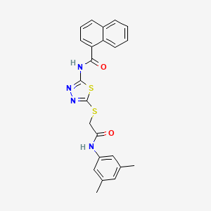 molecular formula C23H20N4O2S2 B2398593 N-[5-[2-(3,5-二甲基苯胺)-2-氧代乙基]硫代-1,3,4-噻二唑-2-基]萘-1-甲酰胺 CAS No. 392296-76-3