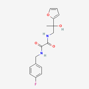molecular formula C16H17FN2O4 B2398606 N1-(4-fluorobenzyl)-N2-(2-(furan-2-yl)-2-hydroxypropyl)oxalamide CAS No. 1396678-35-5